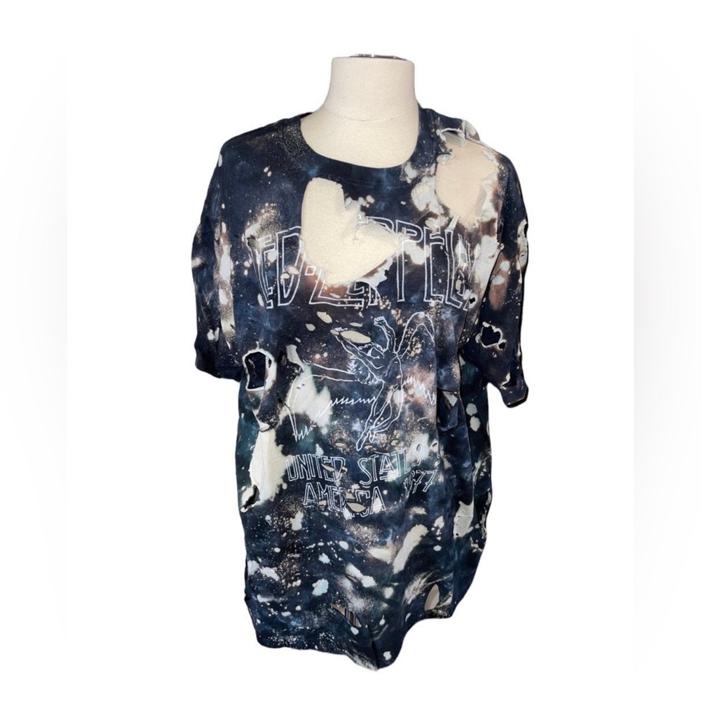 Led Zeppelin Distressed Ripped Mens T-shirt